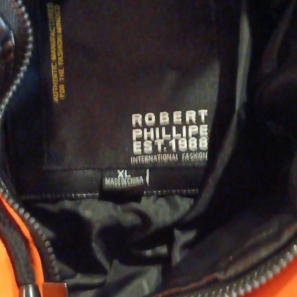 Robert Phillipe.. men's puffer coat.. size xl mens.. orange/blk/wht.. brand new! - Picture 3 of 10